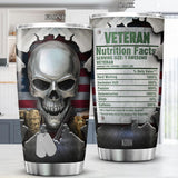 Skull Patriotic Veteran 20 oz Tumbler, Stainless Steel, Insulated