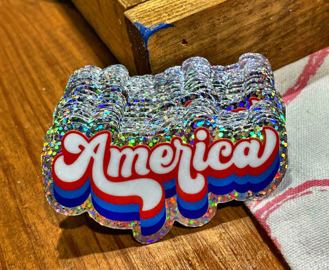 AMERICA Glitter Sticker