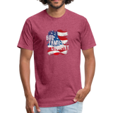 GOD FAMILY COUNTRY Fitted Cotton/Poly T-Shirt by Next Level - heather burgundy