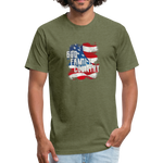 GOD FAMILY COUNTRY Fitted Cotton/Poly T-Shirt by Next Level - heather military green