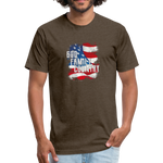 GOD FAMILY COUNTRY Fitted Cotton/Poly T-Shirt by Next Level - heather espresso