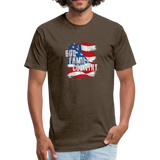 GOD FAMILY COUNTRY Fitted Cotton/Poly T-Shirt by Next Level - heather espresso