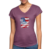 Women's Tri-Blend V-Neck T-Shirt - heather plum