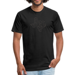 TEXAS ANTLERS Fitted Cotton/Poly T-Shirt by Next Level - black
