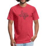 TEXAS ANTLERS Fitted Cotton/Poly T-Shirt by Next Level - heather red