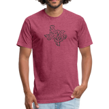 TEXAS ANTLERS Fitted Cotton/Poly T-Shirt by Next Level - heather burgundy