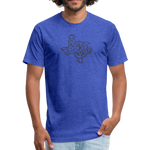 TEXAS ANTLERS Fitted Cotton/Poly T-Shirt by Next Level - heather royal