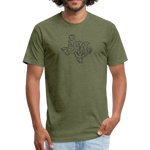 TEXAS ANTLERS Fitted Cotton/Poly T-Shirt by Next Level - heather military green