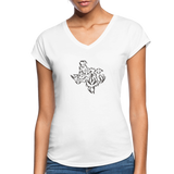 TEXAS ANTLERS Women's Tri-Blend V-Neck T-Shirt - white