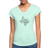 TEXAS ANTLERS Women's Tri-Blend V-Neck T-Shirt - mint