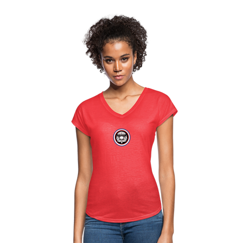 Women's WIDOWMAKER Tri-Blend V-Neck T-Shirt - heather red