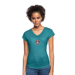Women's WIDOWMAKER Tri-Blend V-Neck T-Shirt - heather turquoise