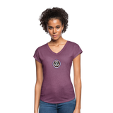 Women's WIDOWMAKER Tri-Blend V-Neck T-Shirt - heather plum