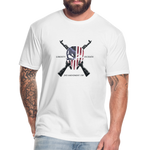 LIBERTY OR DEATH Fitted Cotton/Poly T-Shirt by Next Level - white