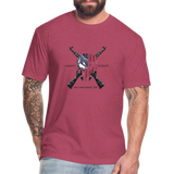 LIBERTY OR DEATH Fitted Cotton/Poly T-Shirt by Next Level - heather burgundy