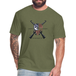 LIBERTY OR DEATH Fitted Cotton/Poly T-Shirt by Next Level - heather military green
