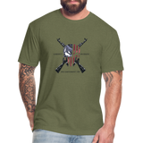 LIBERTY OR DEATH Fitted Cotton/Poly T-Shirt by Next Level - heather military green