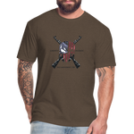 LIBERTY OR DEATH Fitted Cotton/Poly T-Shirt by Next Level - heather espresso