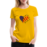 FAITH FAMILY FREEDOM Women’s Premium T-Shirt - sun yellow