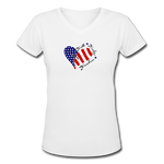 FAITH FAMILY FREEDOM Women's V-Neck T-Shirt - white