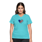 FAITH FAMILY FREEDOM Women's V-Neck T-Shirt - aqua