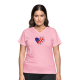 FAITH FAMILY FREEDOM Women's V-Neck T-Shirt - pink