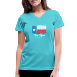 LONE STAR FRIO RIVER Women's V-Neck T-Shirt - aqua